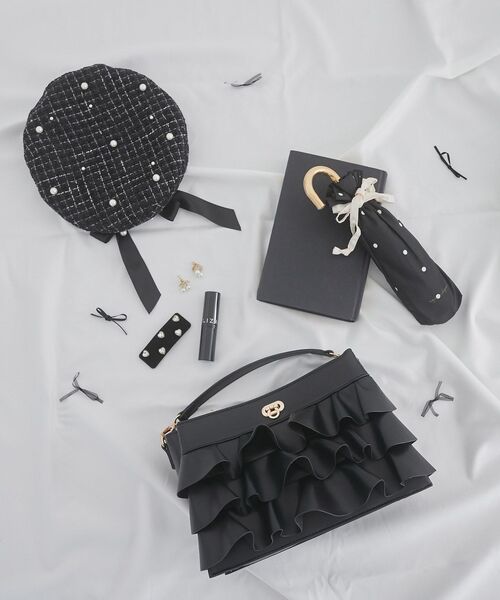 MAJESTIC LEGON（マジェスティックレゴン）の「フリルマルチポケットショルダーバッグ（ショルダーバッグ・レディース・ブラック/アイボリー/ピンク・FREE）」の16枚目の写真