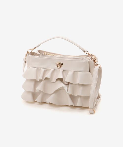 MAJESTIC LEGON（マジェスティックレゴン）の「フリルマルチポケットショルダーバッグ（ショルダーバッグ・レディース・ブラック/アイボリー/ピンク・FREE）」の18枚目の写真