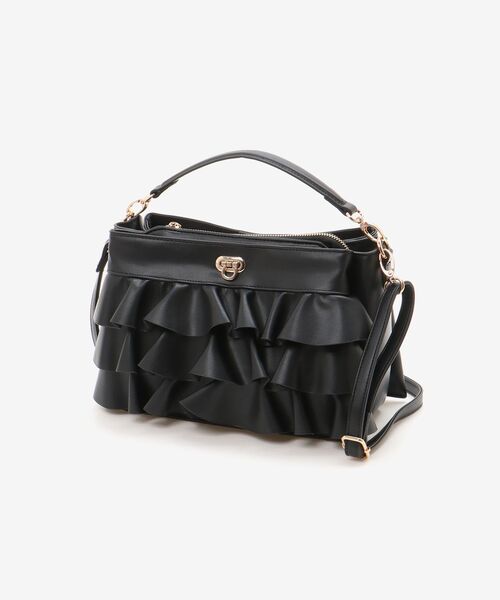 MAJESTIC LEGON（マジェスティックレゴン）の「フリルマルチポケットショルダーバッグ（ショルダーバッグ・レディース・ブラック/アイボリー/ピンク・FREE）」の20枚目の写真