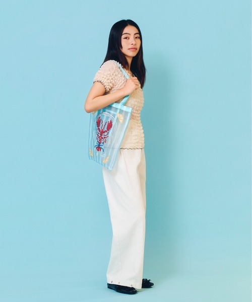 Casselini(キャセリーニ)の「Casselini(キャセリーニ)チュール刺繍トート(トートバッグ・レディース・レッド/ブルー/アイボリー/ブラック・FREE)」の19枚目の写真