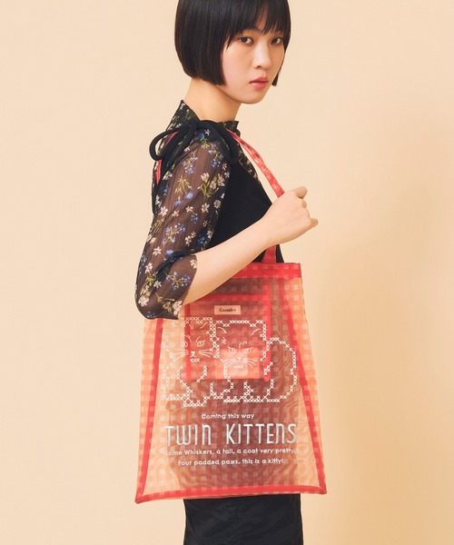 Casselini(キャセリーニ)の「Casselini(キャセリーニ)チュール刺繍トート(トートバッグ・レディース・レッド/ブルー/アイボリー/ブラック・FREE)」の22枚目の写真