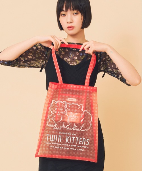 Casselini(キャセリーニ)の「Casselini(キャセリーニ)チュール刺繍トート(トートバッグ・レディース・レッド/ブルー/アイボリー/ブラック・FREE)」の21枚目の写真