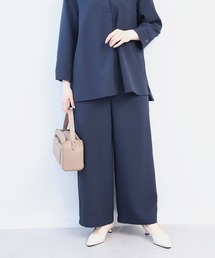 【セットアップ】【L~5L 大きいサイズ】リネンライクオックスワイドパンツ