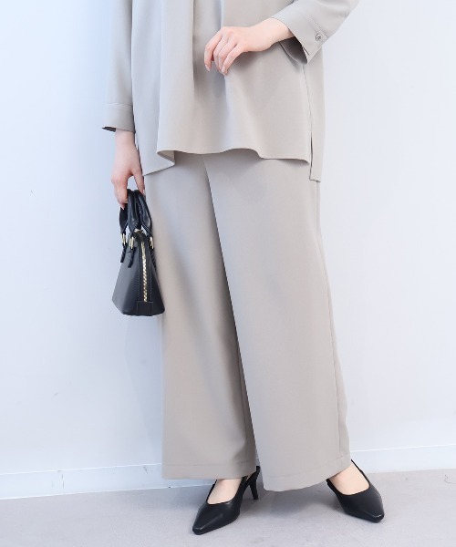 fleur by mint breeze(フルールバイミントブリーズ)の「【セットアップ】【L~5L 大きいサイズ】リネンライクオックスワイドパンツ(その他パンツ・レディース・カーキ/ネイビー・3L/LL/5L/4L)」の2枚目の写真