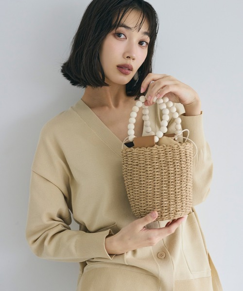 coca（coca）（コカ）の「カゴバッグ（かごバッグ・レディース・ベージュ・ONE SIZE）」の6枚目の写真