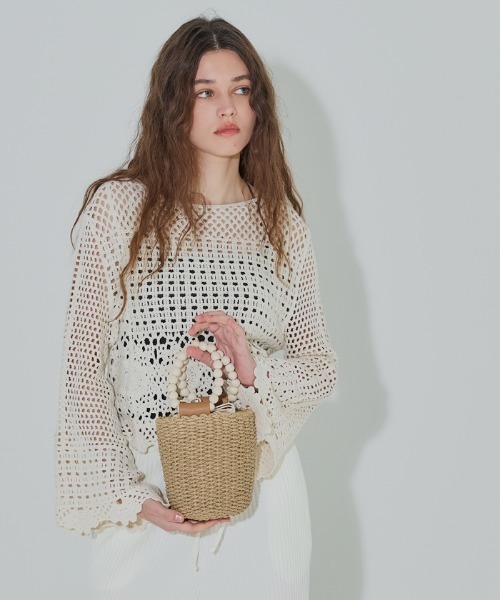 coca（coca）（コカ）の「カゴバッグ（かごバッグ・レディース・ベージュ・ONE SIZE）」の7枚目の写真