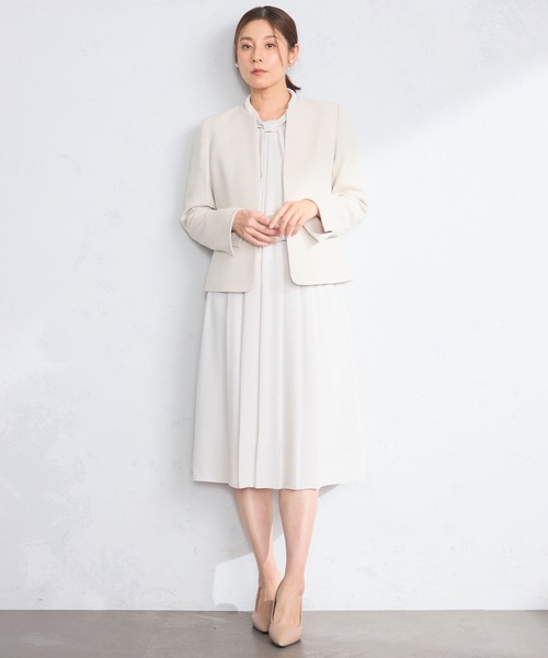 GALLORIA（ギャローリア）の「キーネックジャケット（その他アウター・レディース・ライトベージュ/ネイビー・S/M/LL/L）」の2枚目の写真