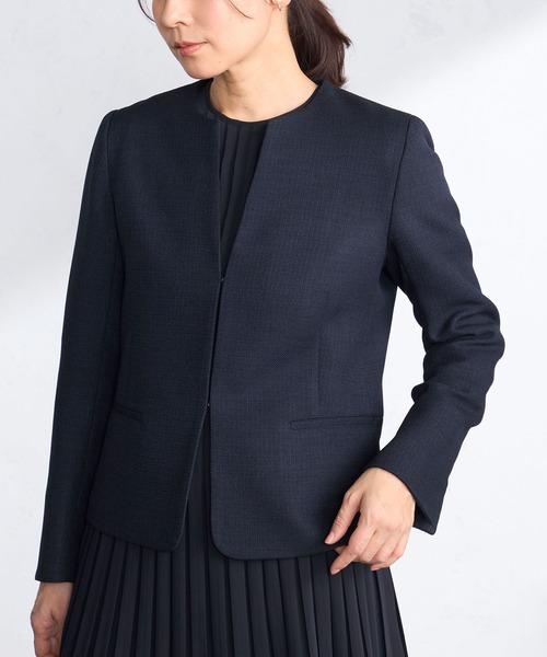 GALLORIA（ギャローリア）の「キーネックジャケット（その他アウター・レディース・ライトベージュ/ネイビー・S/M/LL/L）」の6枚目の写真