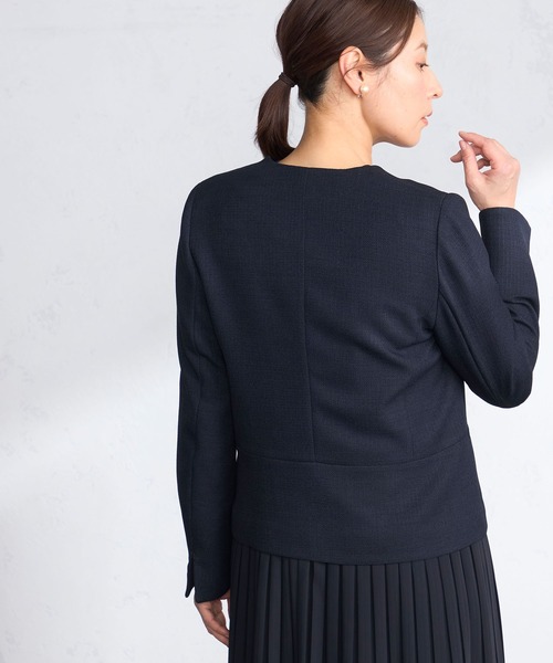 GALLORIA（ギャローリア）の「キーネックジャケット（その他アウター・レディース・ライトベージュ/ネイビー・S/M/LL/L）」の4枚目の写真