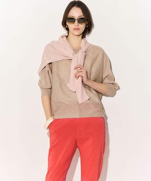 23区(ニジュウサンク)の「シャイニーシアー ドルマンスリーブ カーディガン(カーディガン/ボレロ・レディース・ネイビー系/ライトグレー系/ベージュ系/スカイブルー系/ブラック系・38)」の16枚目の写真