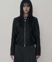 ETRE AU SOMMET（エトレオソメ）の「リベットバイカーレザージャケット(ブラック)（ライダースジャケット）」