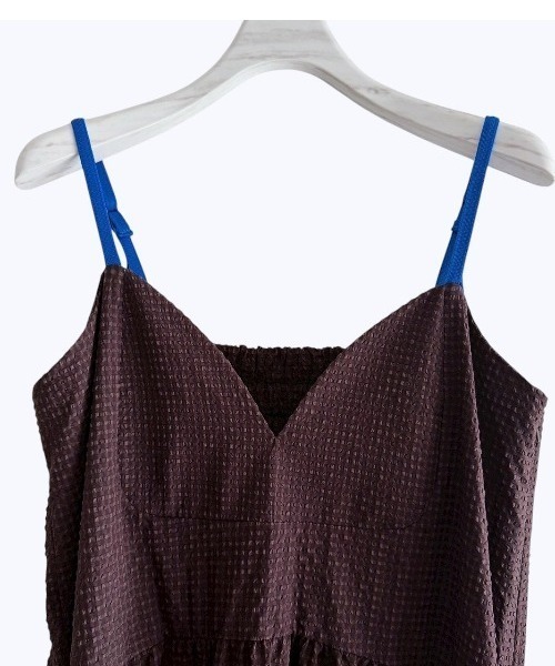 Paradise Picnic（パラダイスピクニック）の「HCAE カラーストラップドレス（ワンピース・レディース・グレー/ブラウン・FREE）」の13枚目の写真