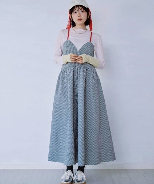 Paradise Picnic（パラダイスピクニック）の「HCAE カラーストラップドレス（ワンピース・レディース・グレー/ブラウン・FREE）」の15枚目の写真