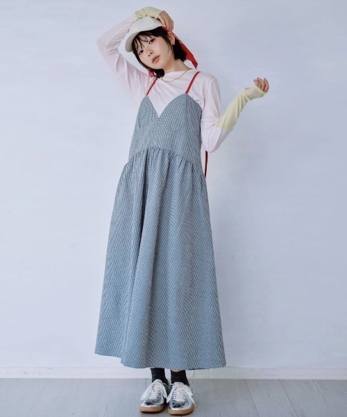 Paradise Picnic（パラダイスピクニック）の「HCAE カラーストラップドレス（ワンピース・レディース・グレー/ブラウン・FREE）」の16枚目の写真