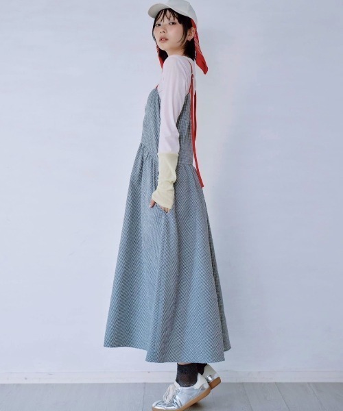 Paradise Picnic（パラダイスピクニック）の「HCAE カラーストラップドレス（ワンピース・レディース・グレー/ブラウン・FREE）」の18枚目の写真