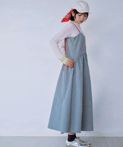 Paradise Picnic（パラダイスピクニック）の「HCAE カラーストラップドレス（ワンピース・レディース・グレー/ブラウン・FREE）」の19枚目の写真