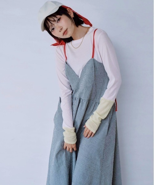 Paradise Picnic（パラダイスピクニック）の「HCAE カラーストラップドレス（ワンピース・レディース・グレー/ブラウン・FREE）」の21枚目の写真