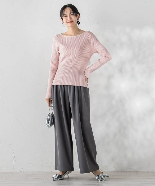 Droite lautreamont(ドロワットロートレアモン)の「配色RIBニット≪手洗い可能≫(ニット/セーター・レディース・オフホワイト/ネイビー/ブラウン/ピンク・M)」の14枚目の写真