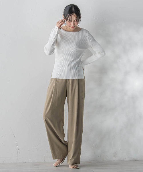 Droite lautreamont(ドロワットロートレアモン)の「配色RIBニット≪手洗い可能≫(ニット/セーター・レディース・オフホワイト/ネイビー/ブラウン/ピンク・M)」の22枚目の写真