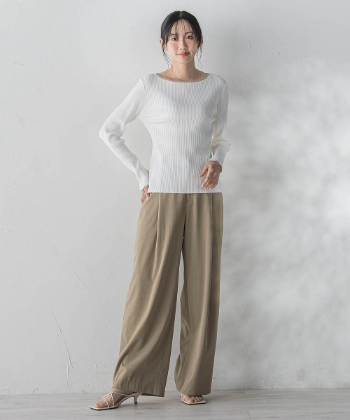 Droite lautreamont(ドロワットロートレアモン)の「配色RIBニット≪手洗い可能≫(ニット/セーター・レディース・オフホワイト/ネイビー/ブラウン/ピンク・M)」の21枚目の写真