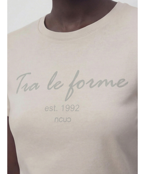 ACUD(アクド)の「Slogan Half Sleeve T-shirt _Oatmeal(Tシャツ/カットソー・レディース・オートミール・SMALL/MEDIUM/LARGE)」の3枚目の写真