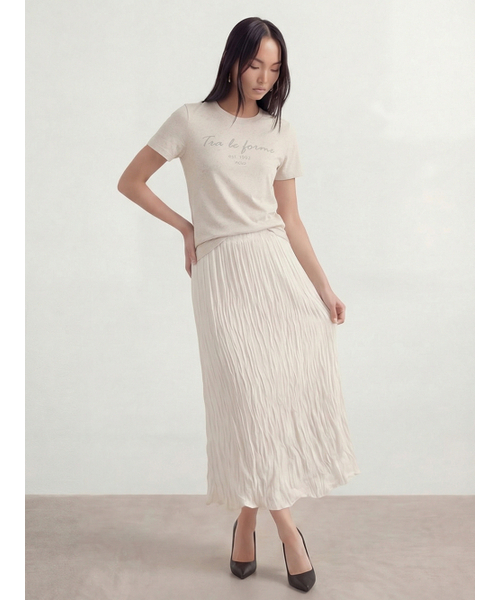 ACUD(アクド)の「Slogan Half Sleeve T-shirt _Oatmeal(Tシャツ/カットソー・レディース・オートミール・SMALL/MEDIUM/LARGE)」の5枚目の写真