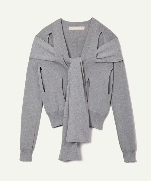 leinwande（ラインヴァンド）の「【leinwande】26SS新作 Ribbon Tie Dry-touch Cardigan（カーディガン/ボレロ・レディース・ブラウン/グレー/ブラック・ONE SIZE）」の9枚目の写真