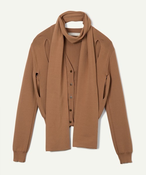leinwande（ラインヴァンド）の「【leinwande】26SS新作 Ribbon Tie Dry-touch Cardigan（カーディガン/ボレロ・レディース・ブラウン/グレー/ブラック・ONE SIZE）」の12枚目の写真