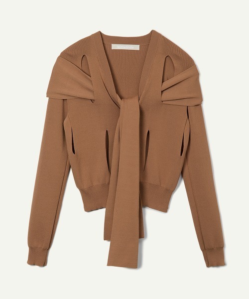 leinwande（ラインヴァンド）の「【leinwande】26SS新作 Ribbon Tie Dry-touch Cardigan（カーディガン/ボレロ・レディース・ブラウン/グレー/ブラック・ONE SIZE）」の13枚目の写真