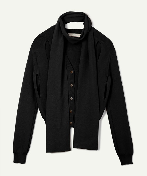 leinwande（ラインヴァンド）の「【leinwande】26SS新作 Ribbon Tie Dry-touch Cardigan（カーディガン/ボレロ・レディース・ブラウン/グレー/ブラック・ONE SIZE）」の4枚目の写真