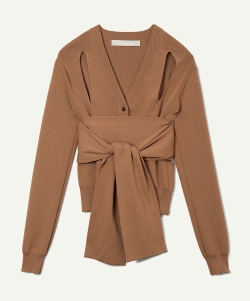 leinwande（ラインヴァンド）の「【leinwande】26SS新作 Ribbon Tie Dry-touch Cardigan（カーディガン/ボレロ・レディース・ブラウン/グレー/ブラック・ONE SIZE）」の10枚目の写真