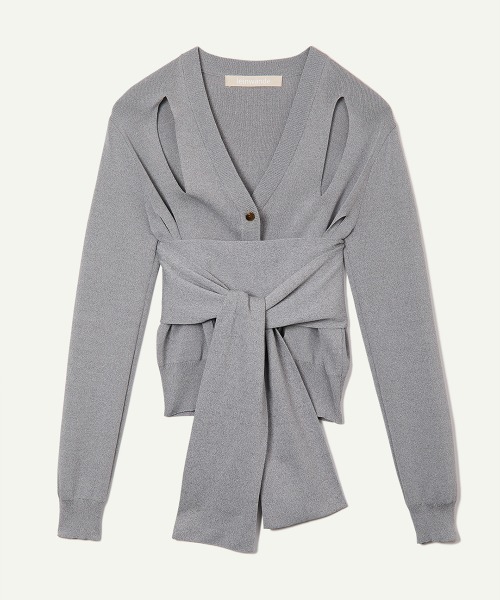 leinwande（ラインヴァンド）の「【leinwande】26SS新作 Ribbon Tie Dry-touch Cardigan（カーディガン/ボレロ・レディース・ブラウン/グレー/ブラック・ONE SIZE）」の6枚目の写真
