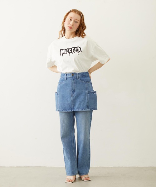 MILKFED.(ミルクフェド)の「【3サイズ展開/低身長サイズ】MELT MILKFED. WIDE S/S TEE(Tシャツ/カットソー・レディース・ブラック/ライトブルー/ホワイト・S/M/L)」の7枚目の写真