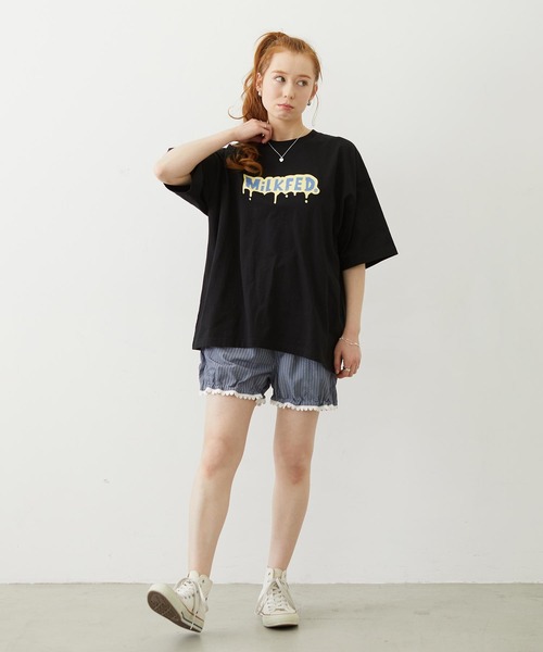 MILKFED.(ミルクフェド)の「【3サイズ展開/低身長サイズ】MELT MILKFED. WIDE S/S TEE(Tシャツ/カットソー・レディース・ブラック/ライトブルー/ホワイト・S/M/L)」の13枚目の写真