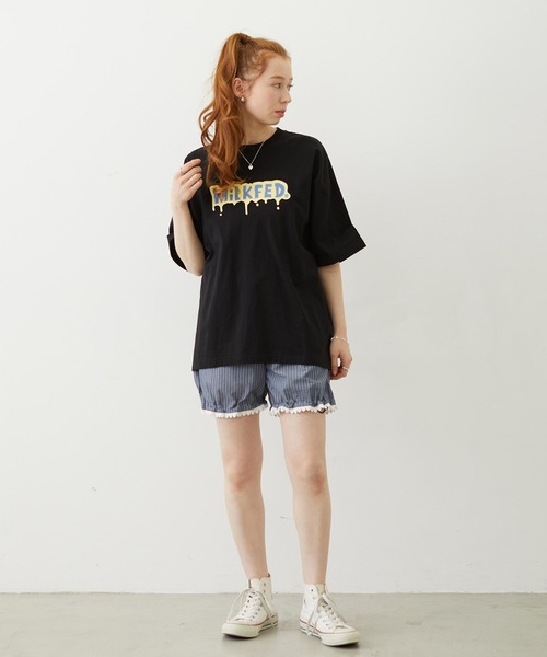 MILKFED.(ミルクフェド)の「【3サイズ展開/低身長サイズ】MELT MILKFED. WIDE S/S TEE(Tシャツ/カットソー・レディース・ブラック/ライトブルー/ホワイト・S/M/L)」の16枚目の写真