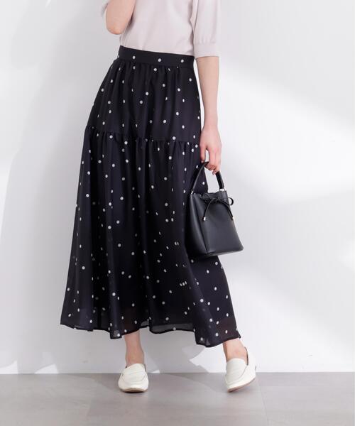 PROPORTION BODY DRESSING（プロポーションボディドレッシング）の「ドットプリントティアードスカート / 1216120402（スカート・レディース・ホワイト/ブラック・SMALL/P/S/MEDIUM）」の18枚目の写真