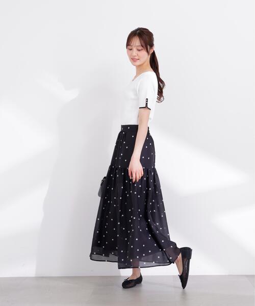 PROPORTION BODY DRESSING（プロポーションボディドレッシング）の「ドットプリントティアードスカート / 1216120402（スカート・レディース・ホワイト/ブラック・SMALL/P/S/MEDIUM）」の19枚目の写真
