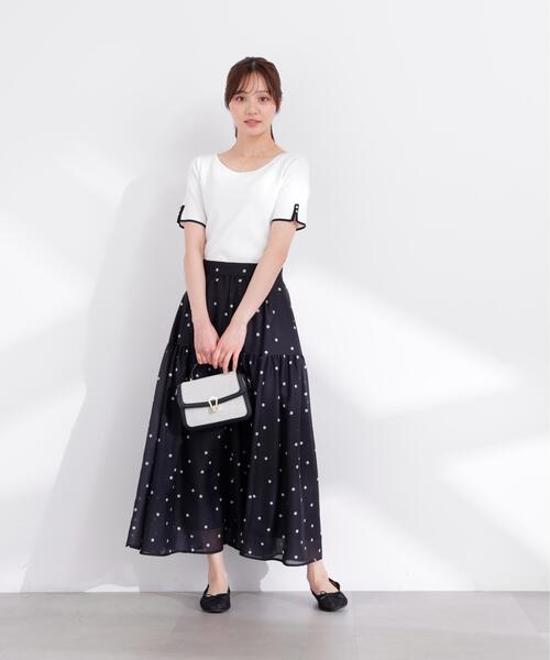 PROPORTION BODY DRESSING（プロポーションボディドレッシング）の「ドットプリントティアードスカート / 1216120402（スカート・レディース・ホワイト/ブラック・SMALL/P/S/MEDIUM）」の20枚目の写真