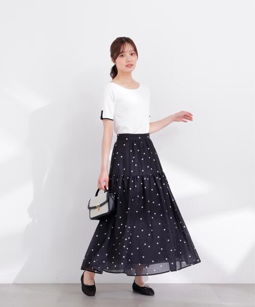 PROPORTION BODY DRESSING（プロポーションボディドレッシング）の「ドットプリントティアードスカート / 1216120402（スカート・レディース・ホワイト/ブラック・SMALL/P/S/MEDIUM）」の22枚目の写真