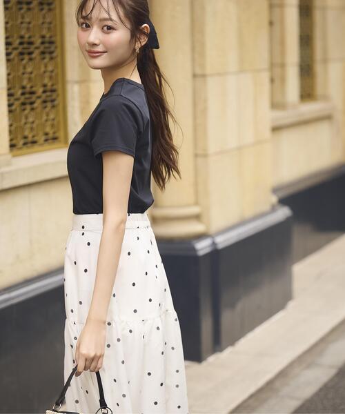 PROPORTION BODY DRESSING（プロポーションボディドレッシング）の「ドットプリントティアードスカート / 1216120402（スカート・レディース・ホワイト/ブラック・SMALL/P/S/MEDIUM）」の6枚目の写真