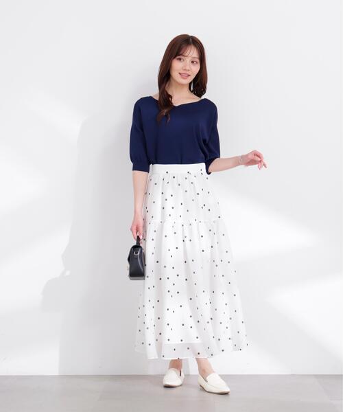 PROPORTION BODY DRESSING（プロポーションボディドレッシング）の「ドットプリントティアードスカート / 1216120402（スカート・レディース・ホワイト/ブラック・SMALL/P/S/MEDIUM）」の8枚目の写真