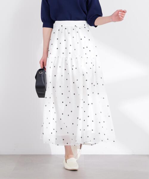 PROPORTION BODY DRESSING（プロポーションボディドレッシング）の「ドットプリントティアードスカート / 1216120402（スカート・レディース・ホワイト/ブラック・SMALL/P/S/MEDIUM）」の9枚目の写真