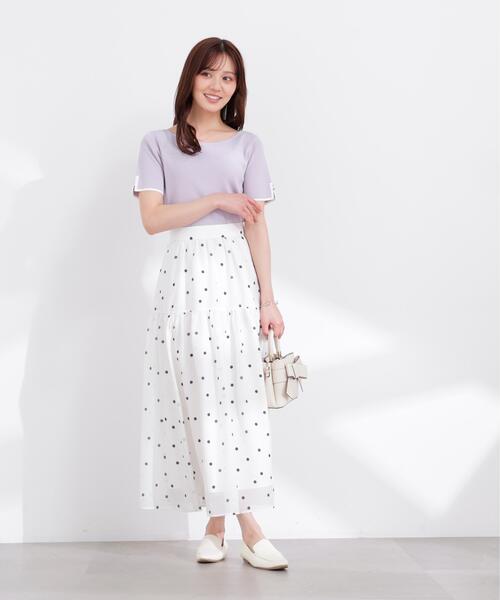 PROPORTION BODY DRESSING（プロポーションボディドレッシング）の「ドットプリントティアードスカート / 1216120402（スカート・レディース・ホワイト/ブラック・SMALL/P/S/MEDIUM）」の13枚目の写真