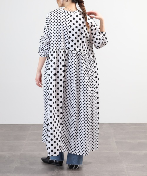 BARNDOOR(バーンドア)の「ポルカドット切替 長袖ワンピース 26SS(ワンピース・レディース・オフホワイト/ブラック・FREE)」の16枚目の写真