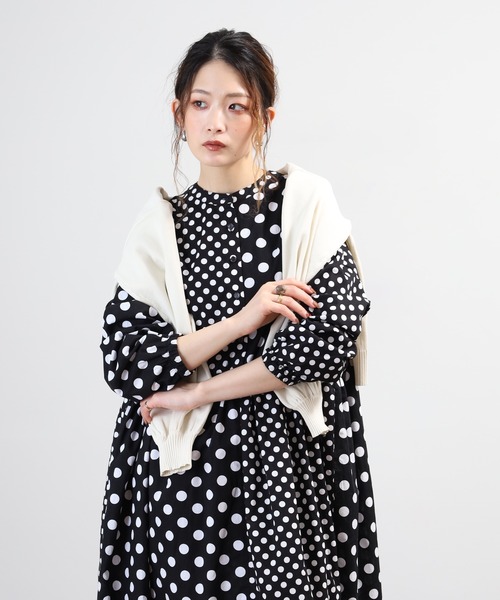 BARNDOOR(バーンドア)の「ポルカドット切替 長袖ワンピース 26SS(ワンピース・レディース・オフホワイト/ブラック・FREE)」の17枚目の写真
