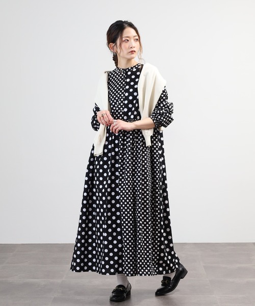 BARNDOOR(バーンドア)の「ポルカドット切替 長袖ワンピース 26SS(ワンピース・レディース・オフホワイト/ブラック・FREE)」の19枚目の写真