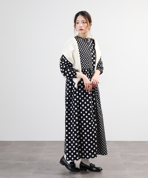BARNDOOR(バーンドア)の「ポルカドット切替 長袖ワンピース 26SS(ワンピース・レディース・オフホワイト/ブラック・FREE)」の21枚目の写真