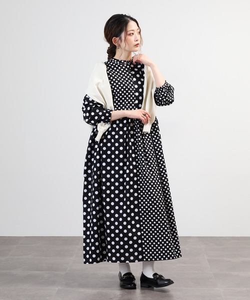 BARNDOOR(バーンドア)の「ポルカドット切替 長袖ワンピース 26SS(ワンピース・レディース・オフホワイト/ブラック・FREE)」の22枚目の写真
