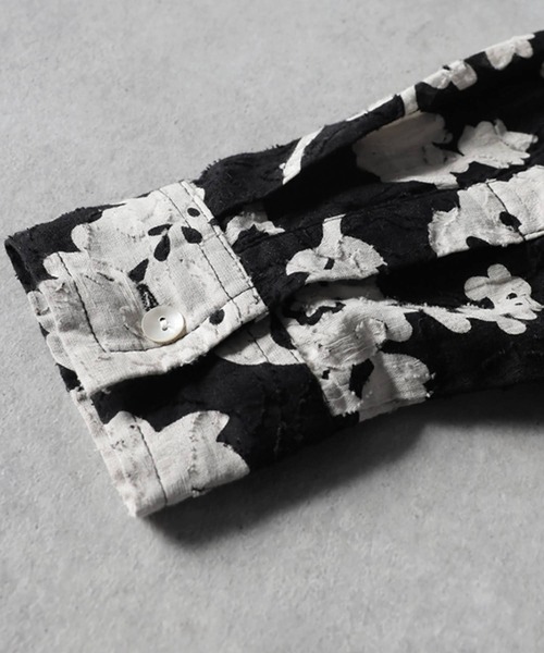 antiqua(アンティカ)の「花柄 ドビー織り ワンピース(シャツワンピース・レディース・ブラック・ONESIZE)」の13枚目の写真