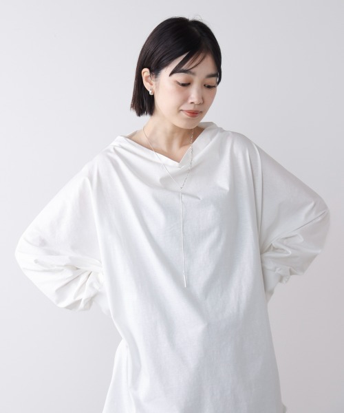 Bou Jeloud（ブージュルード）の「Ｗシルケットドルマンプルオーバー（Tシャツ/カットソー・レディース・ブラック/A/オフホワイト・FREE）」の5枚目の写真